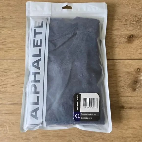 Nwt alphalete womens heavy cotton cut off navy tank top - Picture 9 of 10